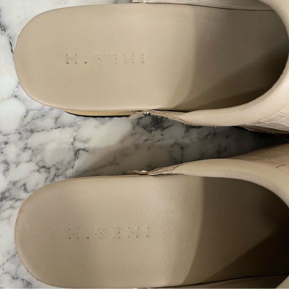 M Gemi Clogs Greta Croco Printed Leather Stone Woman’s Size 41 U.S 10 - Picture 4 of 14